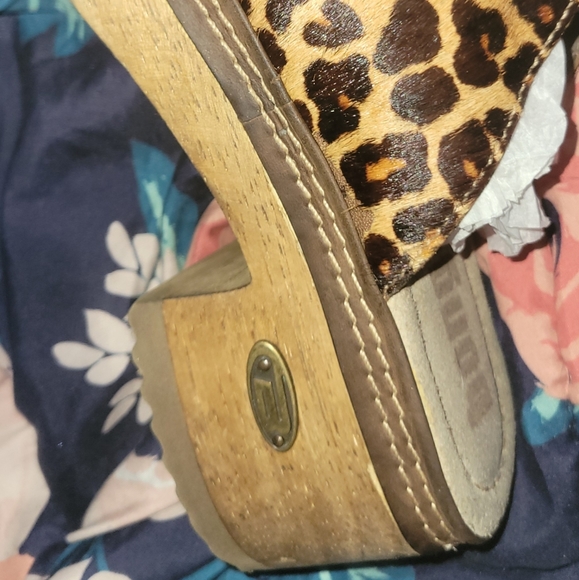 Bongo vintage cheetah open toe clogs - Picture 4 of 5